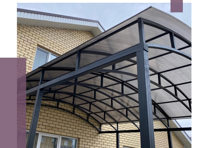 Монтаж козырьков в Евпатории от 11850 руб. | ПРОЛЁТ-Евп