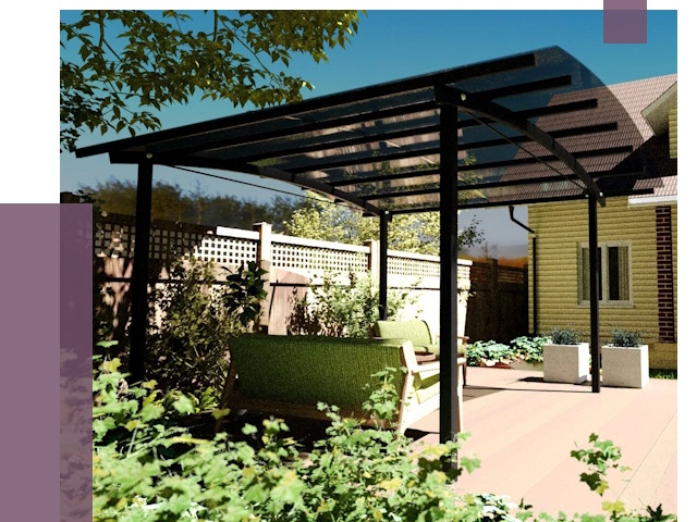 Навесы для террасы в Евпатории от 13430 руб. под ключ | ПРОЛЁТ-Евп