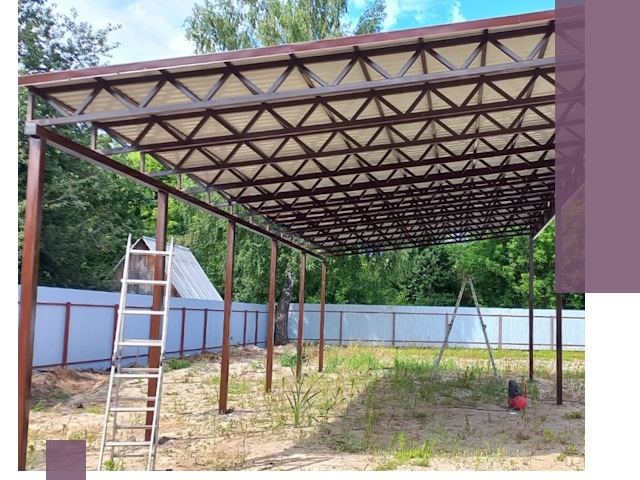 Односкатные навесы под ключ в Евпатории — изготовление и монтаж