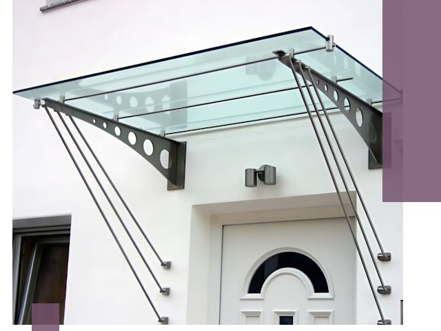 Козырьки над входом под ключ в Евпатории — изготовление и монтаж