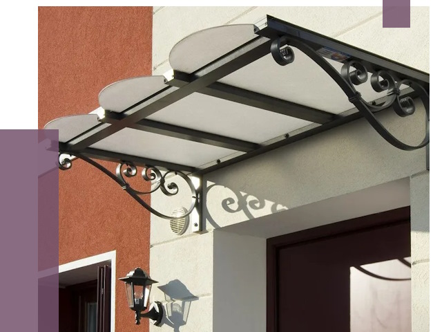 Односкатные козырьки в Евпатории от 8637 руб.  | ПРОЛЁТ-Евп