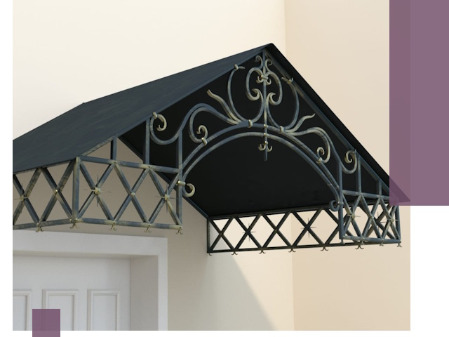 Двускатные металлические козырьки под ключ в Евпатории